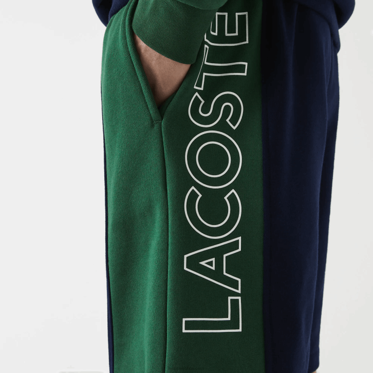 homens Lacoste azul marinho vermelho verde bls shorts de mistura de lã de algodão de marca 08D01515