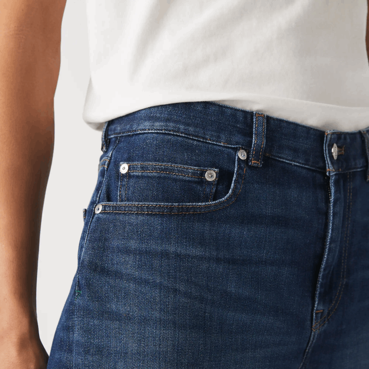 homens Lacoste azul mk9 bermuda jeans slim fit de algodão elástico 08D01644