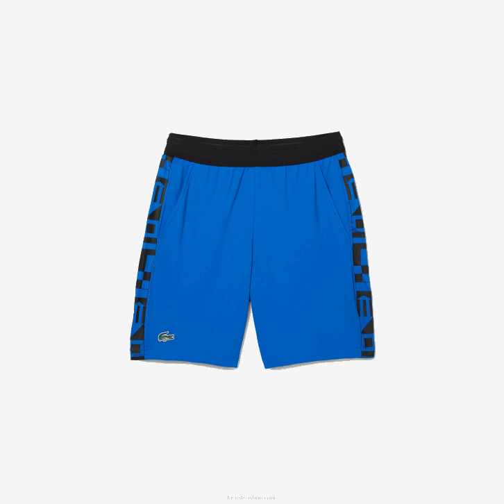 homens Lacoste azul preto 6j4 shorts de tênis esportivos com estampa contrastante 08D01537