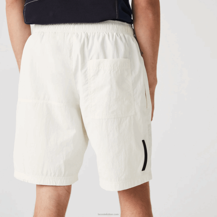 homens Lacoste b5l branco shorts efeito patchwork color block 08D01501
