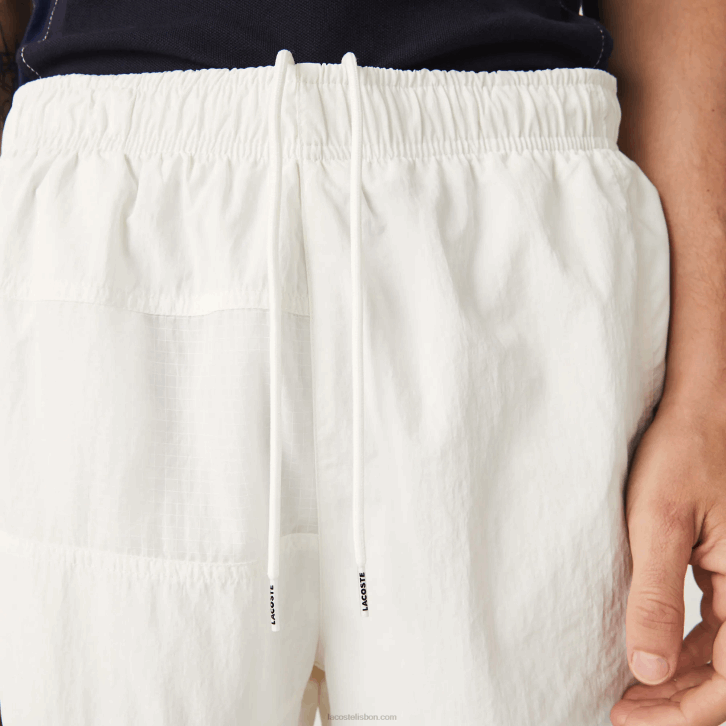 homens Lacoste b5l branco shorts efeito patchwork color block 08D01501