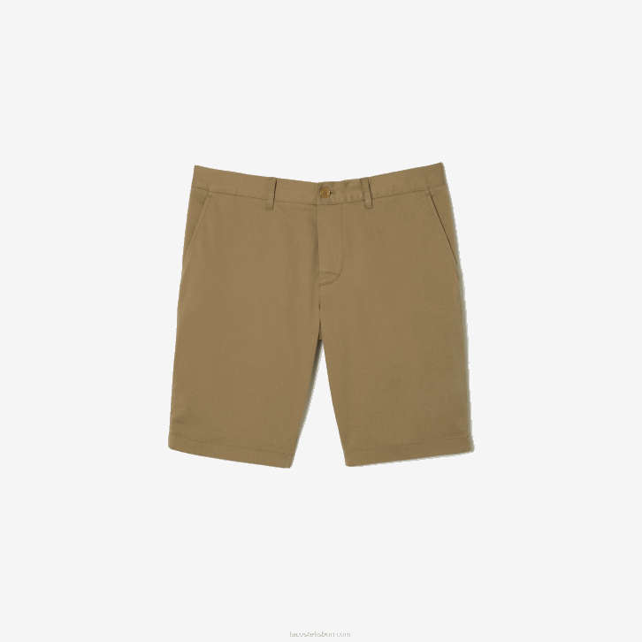 homens Lacoste bege cb8 bermuda de algodão stretch slim fit 08D0431