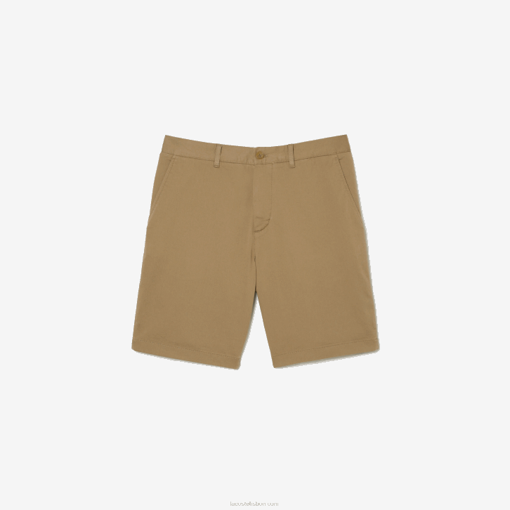 homens Lacoste bege cb8 bermudas de algodão orgânico elástico regular fit 08D0438