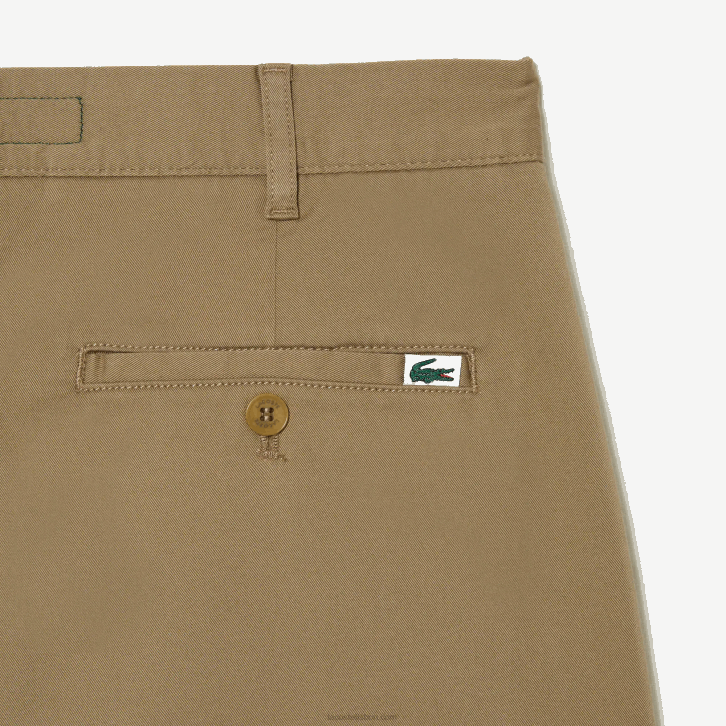 homens Lacoste bege cb8 bermudas de algodão orgânico elástico regular fit 08D0438