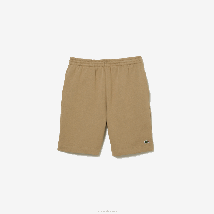 homens Lacoste bege cb8 shorts de lã de algodão escovado orgânico 08D0414