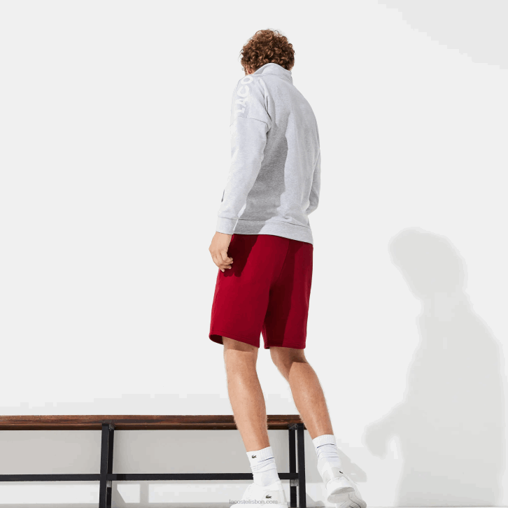 homens Lacoste bordeaux 476 shorts de lã de tênis esportivo 08D01604