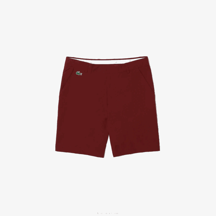 homens Lacoste bordeaux zs1 calções de golfe elásticos leves desportivos 08D0445