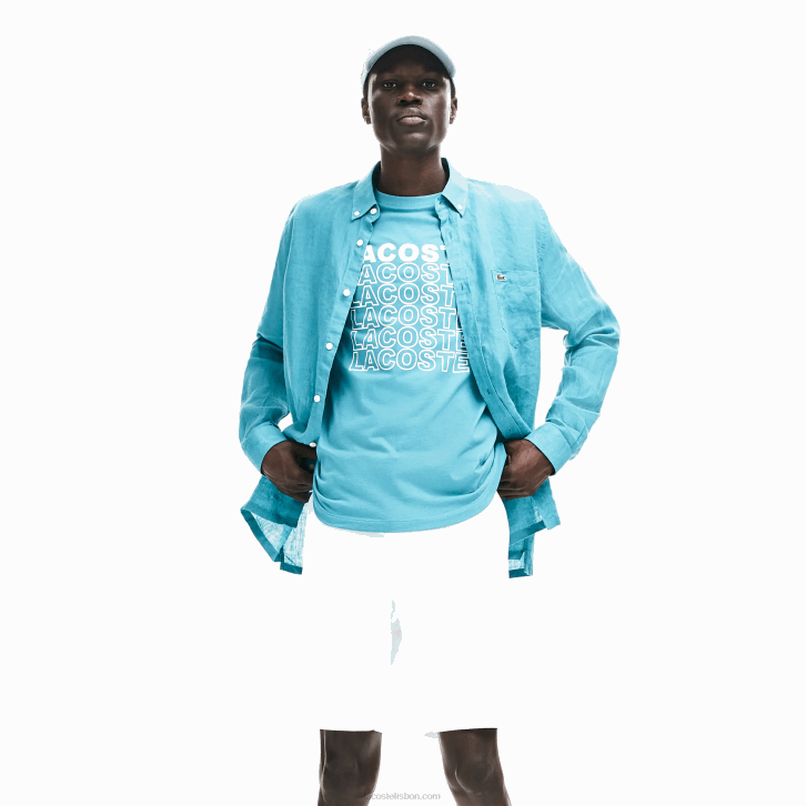 homens Lacoste branco 001 bermuda de gabardine de algodão regular fit 08D01618