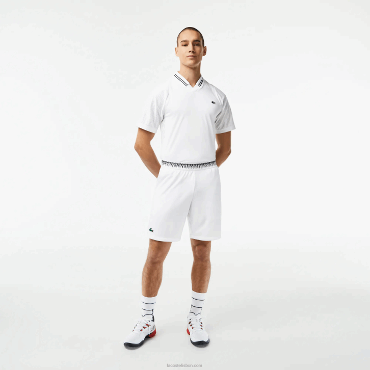 homens Lacoste branco 001 short de mesh tênis x daniil medvedev 08D0428