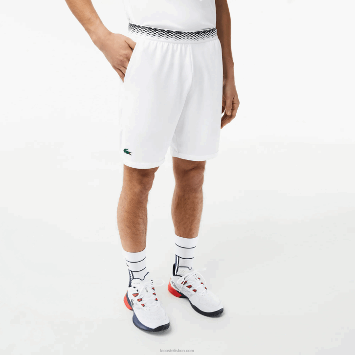 homens Lacoste branco 001 short de mesh tênis x daniil medvedev 08D0428