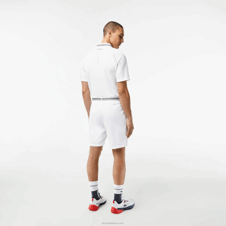 homens Lacoste branco 001 short de mesh tênis x daniil medvedev 08D0428