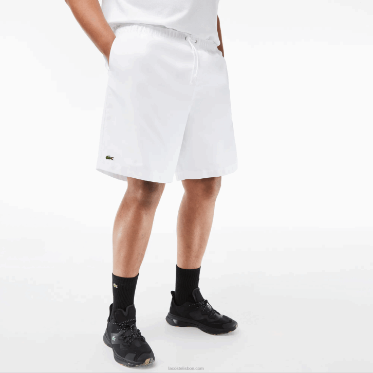 homens Lacoste branco 001 short esportivo forrado em jérsei de ajuste relaxado - plus size - grande 08D01446
