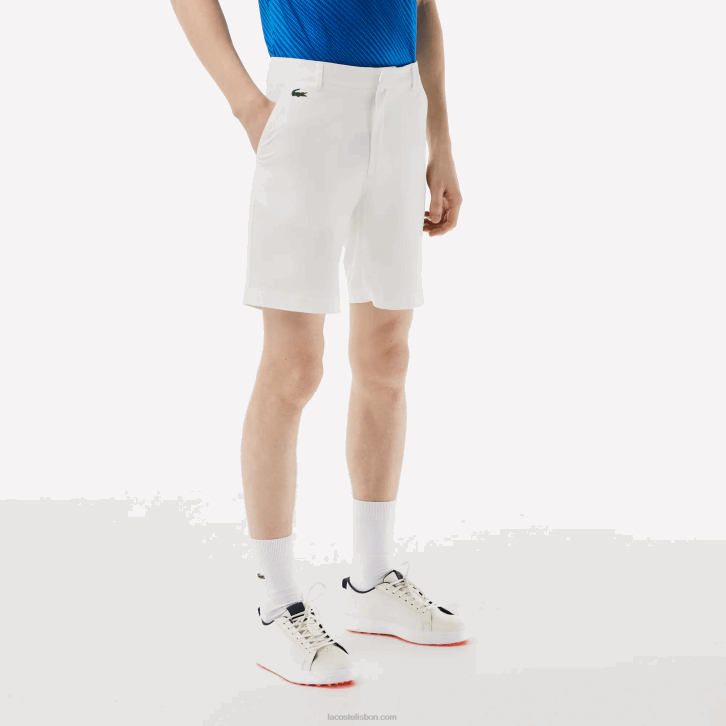 homens Lacoste branco 70v calções de golfe elásticos leves desportivos 08D0442