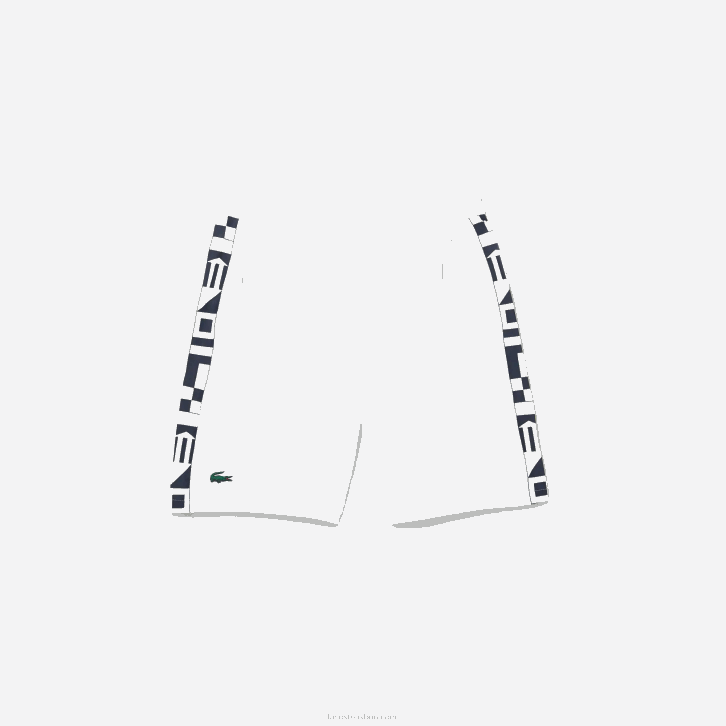 homens Lacoste branco 800 shorts de tênis esportivos com estampa contrastante 08D01536