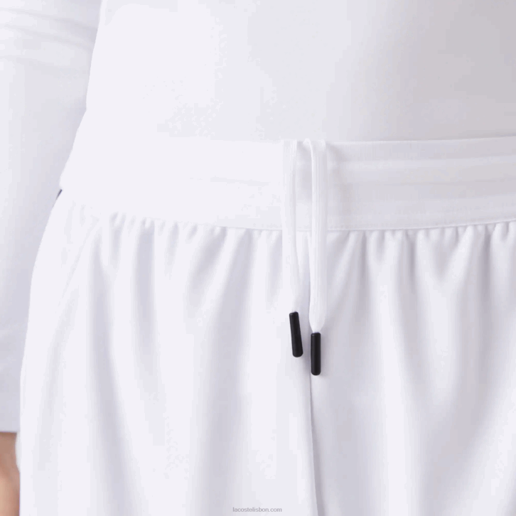 homens Lacoste branco 800 shorts de tênis esportivos com estampa contrastante 08D01536