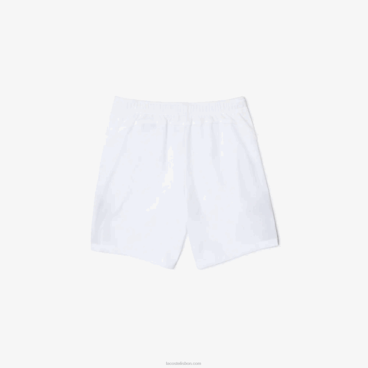 homens Lacoste branco azul marinho 522 calções de ténis desportivos de ajuste regular sem costura 08D01330