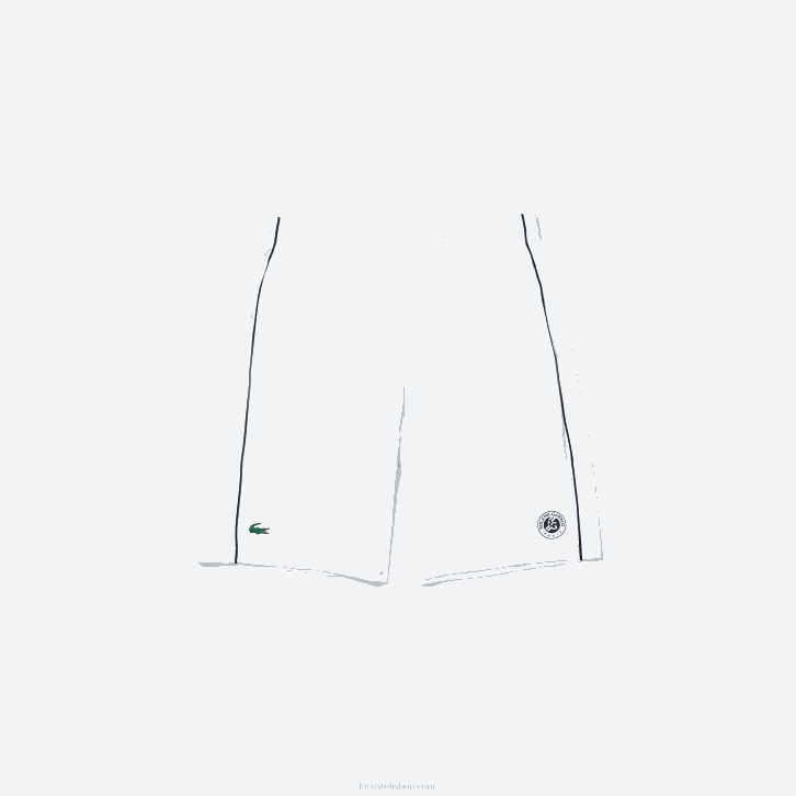 homens Lacoste branco azul marinho aj0 shorts elásticos esportivos French Open Edition leve 08D01547