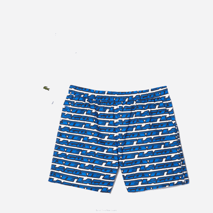homens Lacoste branco azul qualquer calção de banho com estampa bicolor 08D0524