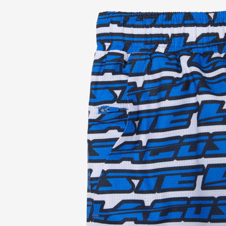 homens Lacoste branco azul qualquer calção de banho com estampa bicolor 08D0524