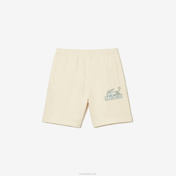 homens Lacoste branco xfj shorts de lã de algodão orgânico não escovado 08D0486