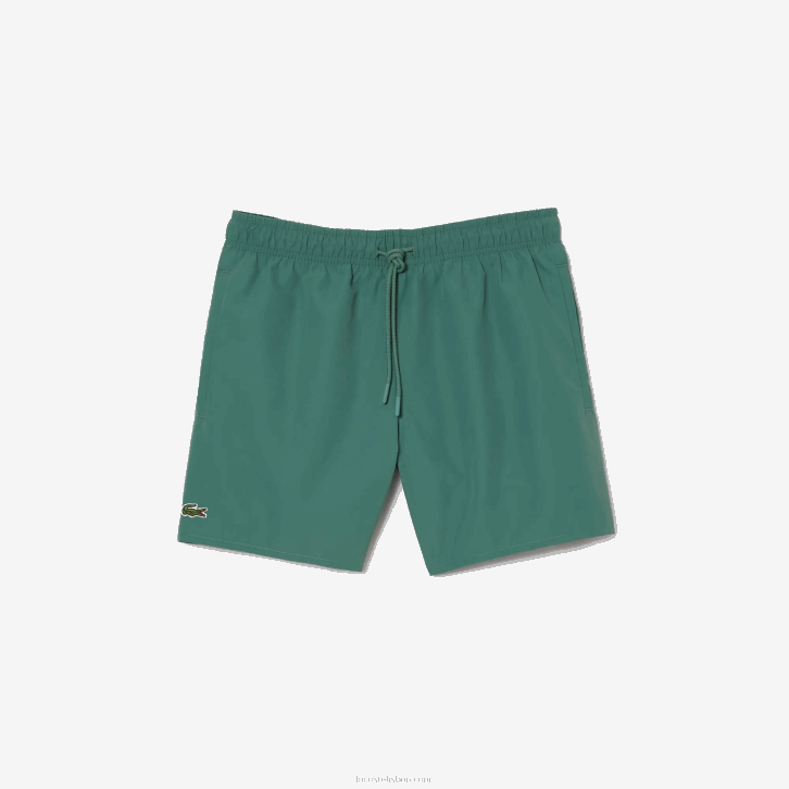 homens Lacoste caqui verde wij calções de banho leves de secagem rápida 08D0546