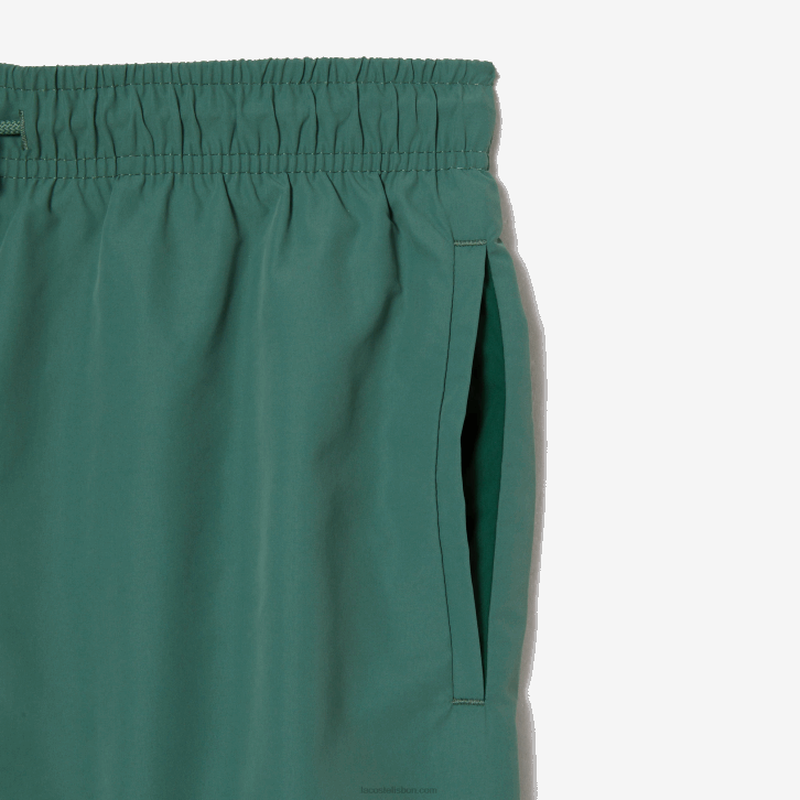 homens Lacoste caqui verde wij calções de banho leves de secagem rápida 08D0546