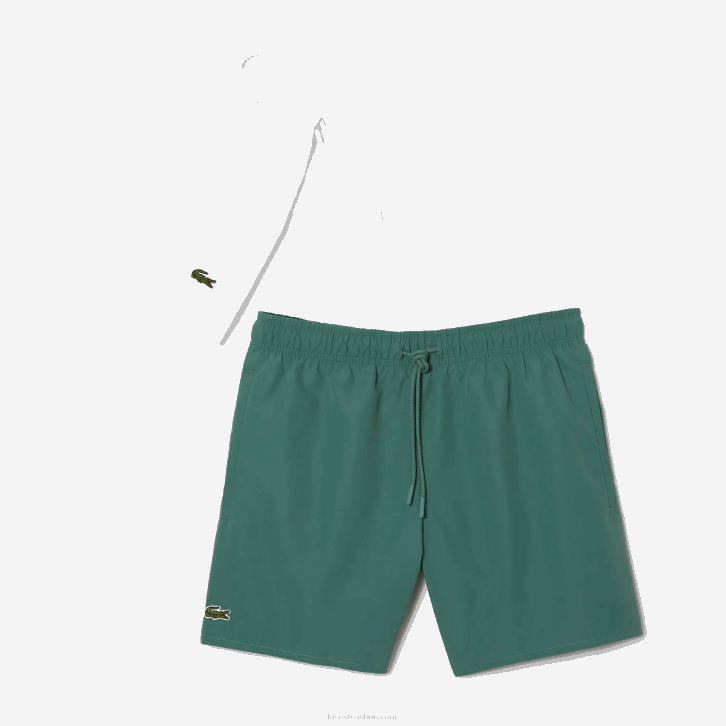homens Lacoste caqui verde wij calções de banho leves de secagem rápida 08D0546