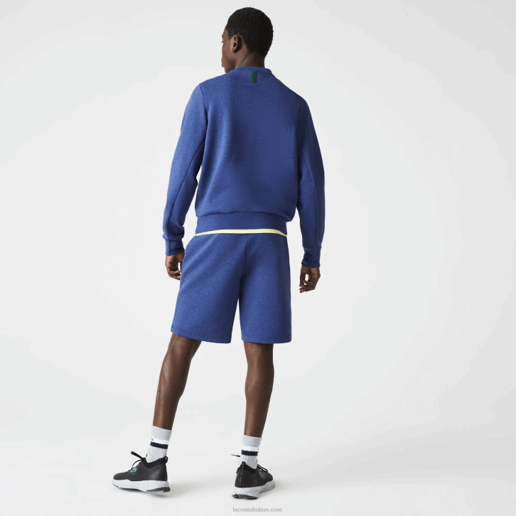 homens Lacoste chine azul hjd shorts de mistura de algodão elástico 08D01392