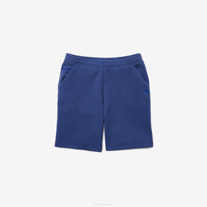 homens Lacoste chine azul hjd shorts de mistura de algodão elástico 08D01392