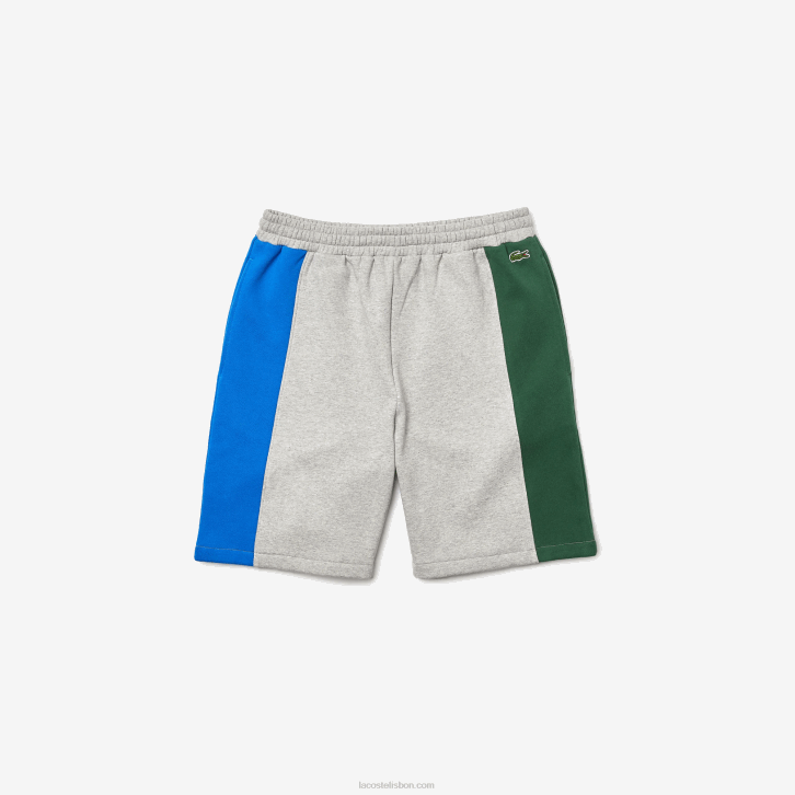 homens Lacoste chine cinza azul verde hkb shorts de mistura de lã de algodão de marca 08D01514