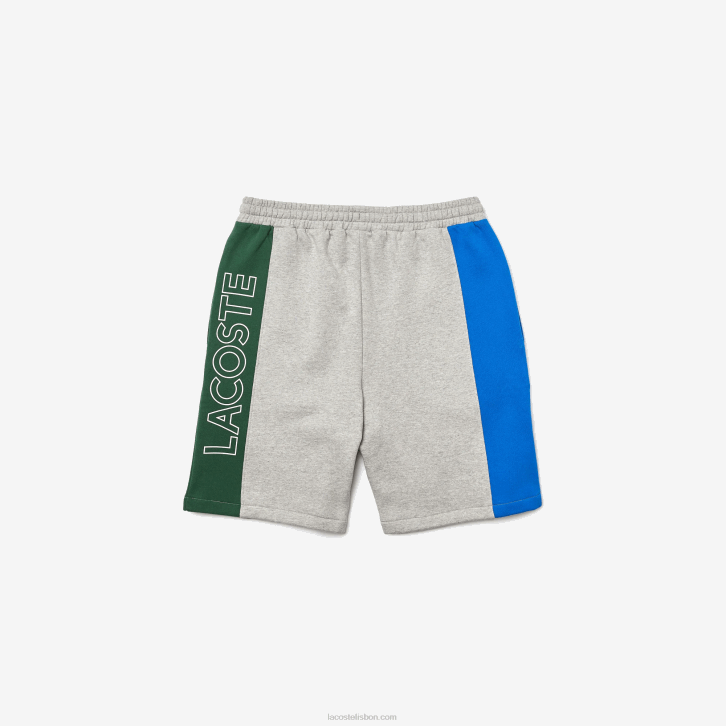 homens Lacoste chine cinza azul verde hkb shorts de mistura de lã de algodão de marca 08D01514