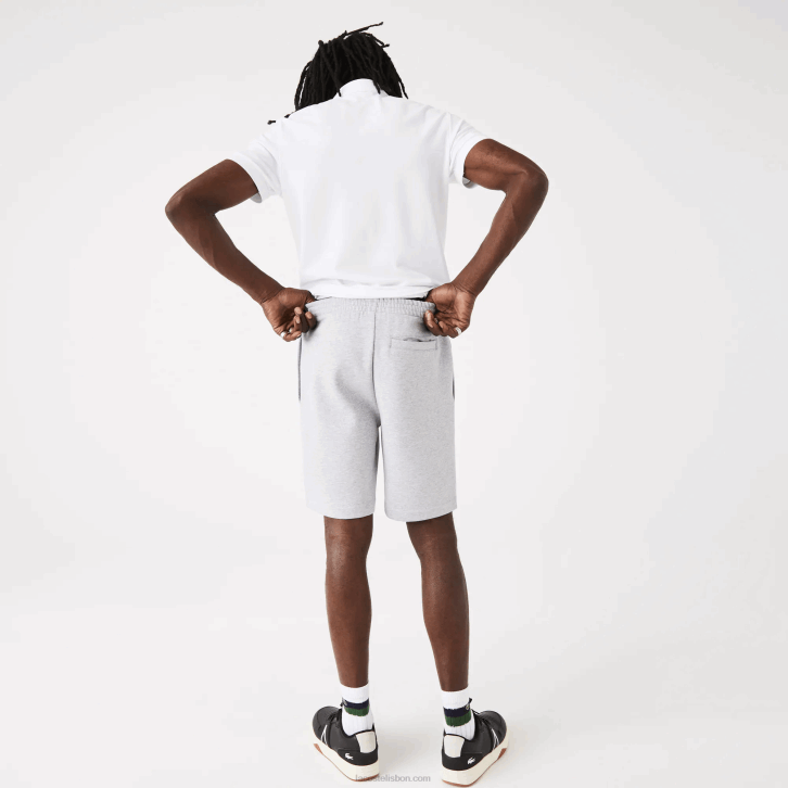 homens Lacoste chine cinza cca shorts de lã de algodão escovado orgânico 08D01432