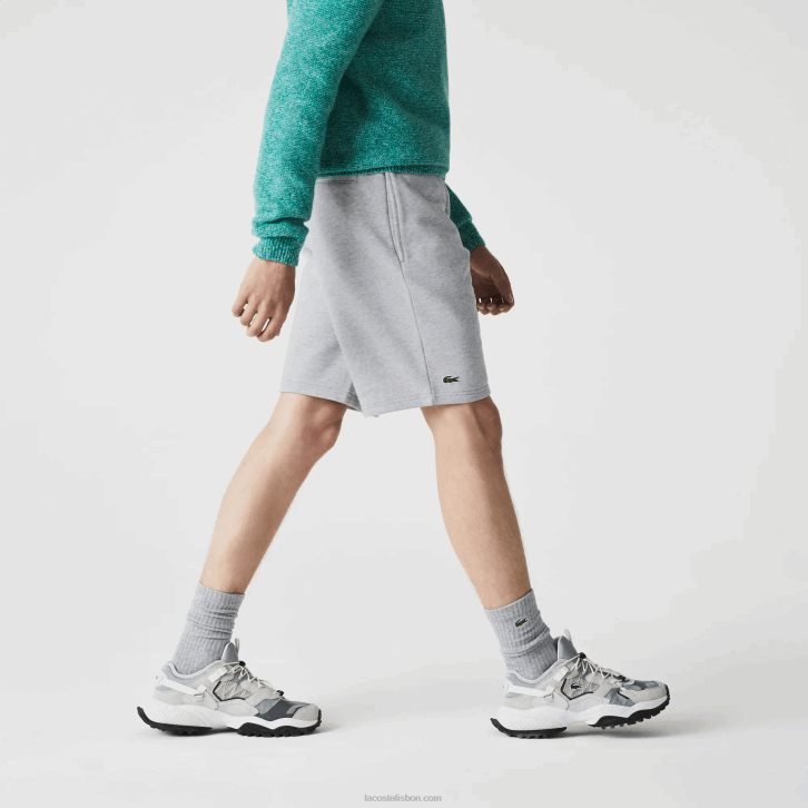 homens Lacoste chine cinza cca shorts de lã de tênis esportivo 08D01361