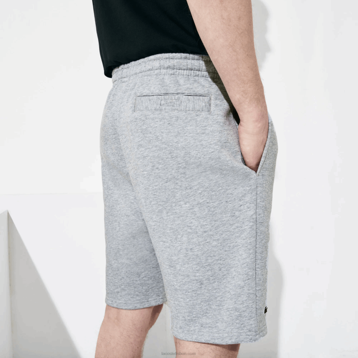 homens Lacoste chine cinza cca shorts de lã de tênis esportivo 08D01361