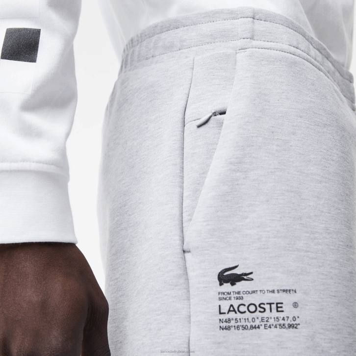 homens Lacoste chine cinza cca shorts estampados refletivos 08D01355