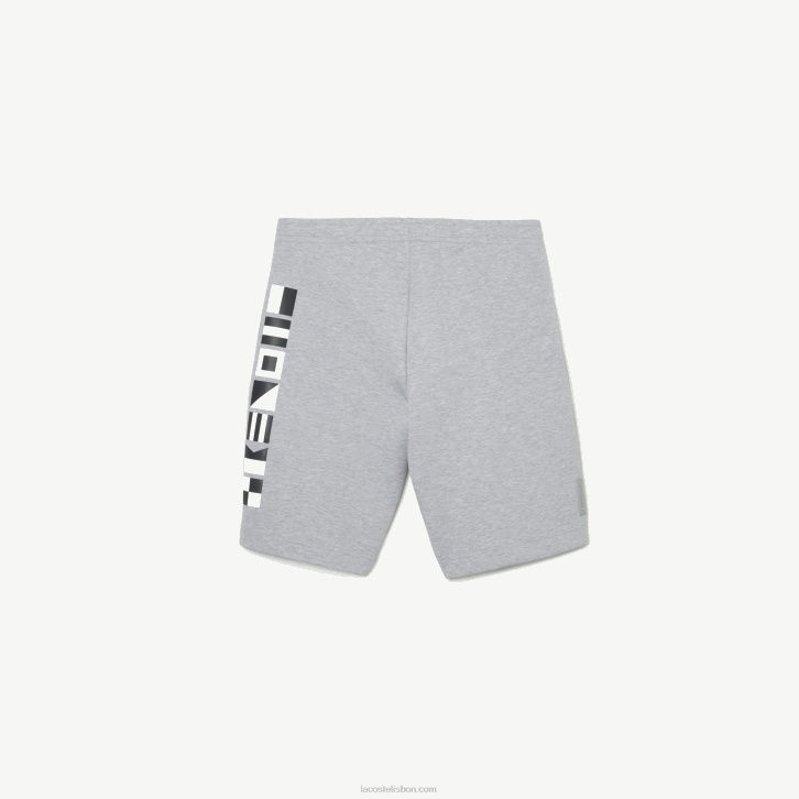 homens Lacoste chine cinza cca shorts estampados refletivos 08D01355