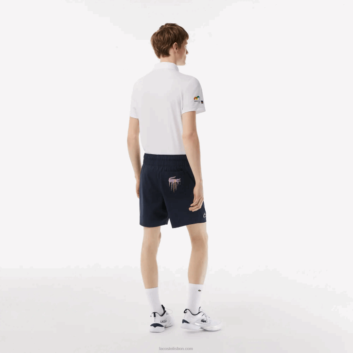 homens Lacoste kxe azul shorts sport miami open edition 08D0472