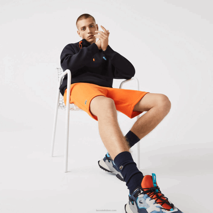 homens Lacoste laranja tv1 shorts de lã de tênis esportivo 08D01577