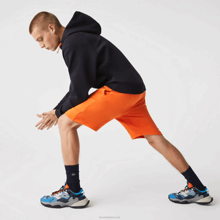 homens Lacoste laranja tv1 shorts de lã de tênis esportivo 08D01577