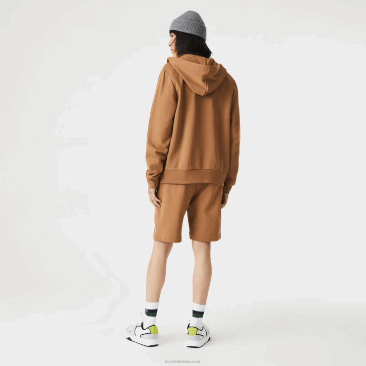 homens Lacoste marrom z0w shorts de lã de algodão escovado orgânico 08D01397