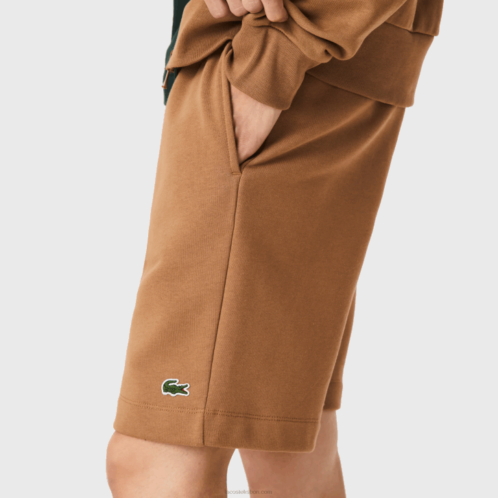 homens Lacoste marrom z0w shorts de lã de algodão escovado orgânico 08D01397