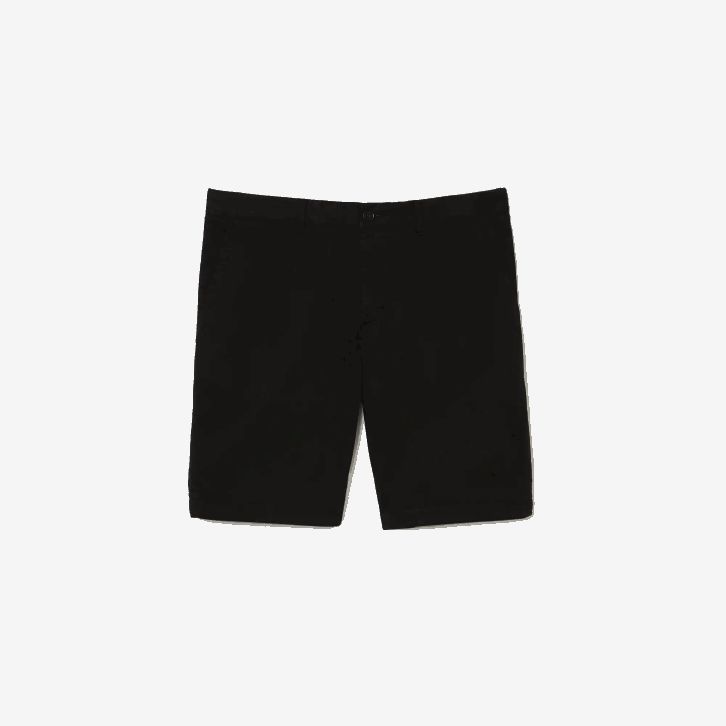 homens Lacoste preto 031 bermuda de algodão stretch slim fit 08D0432