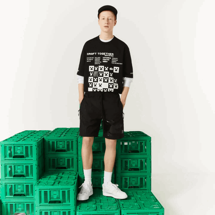 homens Lacoste preto 031 bermuda de náilon live x minecraft 08D01634