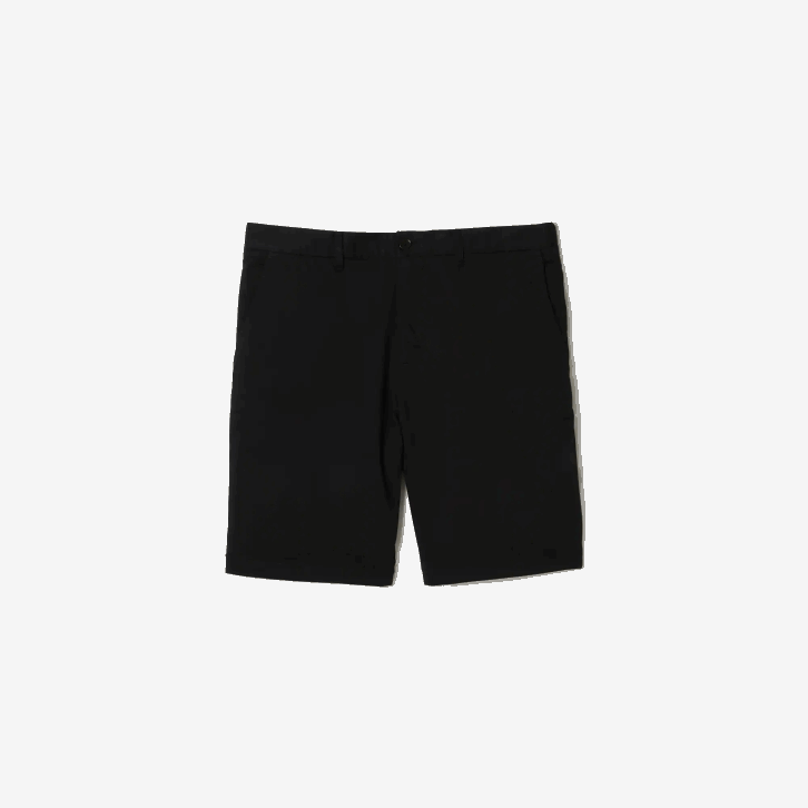 homens Lacoste preto 031 bermudas de algodão orgânico elástico regular fit 08D0435