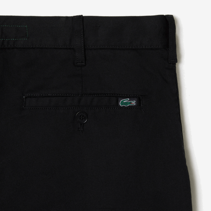 homens Lacoste preto 031 bermudas de algodão orgânico elástico regular fit 08D0435