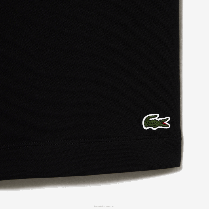 homens Lacoste preto 031 shorts de lã de algodão escovado orgânico 08D0416