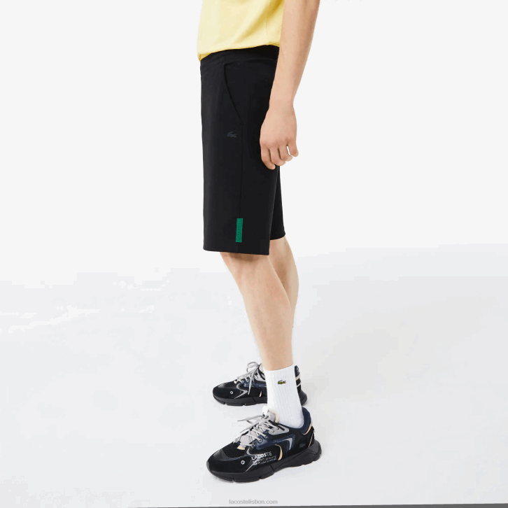 homens Lacoste preto 031 shorts de mistura de algodão elástico 08D01390