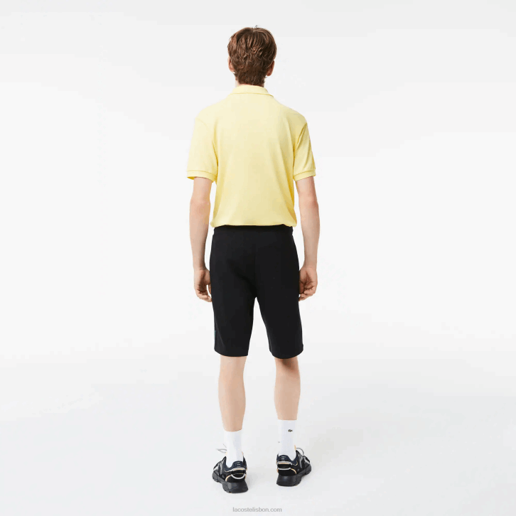 homens Lacoste preto 031 shorts de mistura de algodão elástico 08D01390