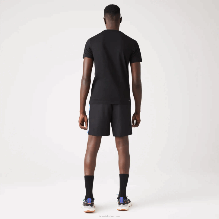 homens Lacoste preto 031 shorts de tênis esportivos de tafetá 08D01332