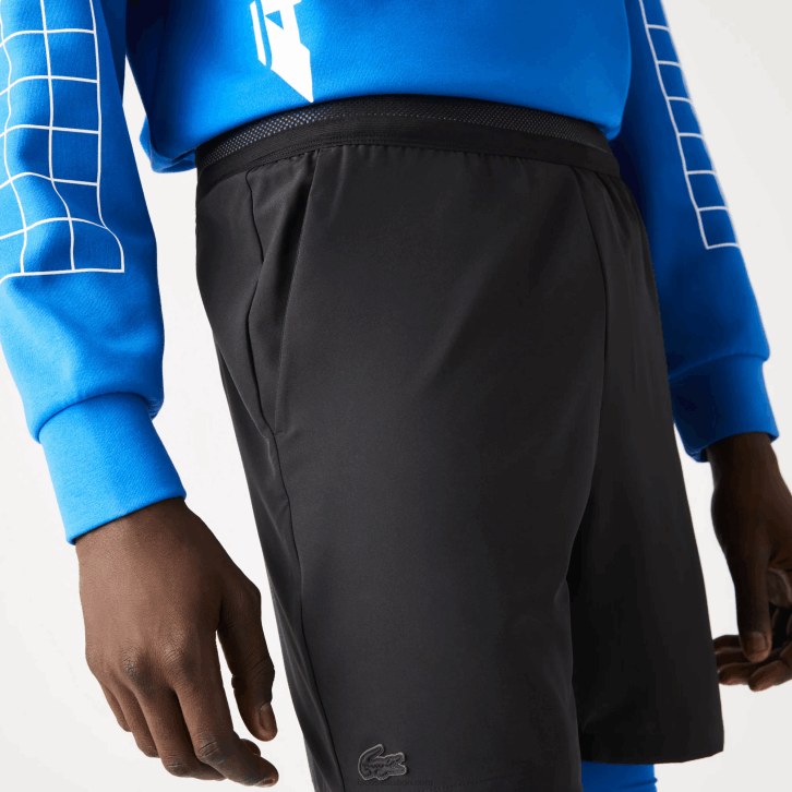 homens Lacoste preto azul 985 shorts esportivos 3 em 1 com forro embutido 08D01423
